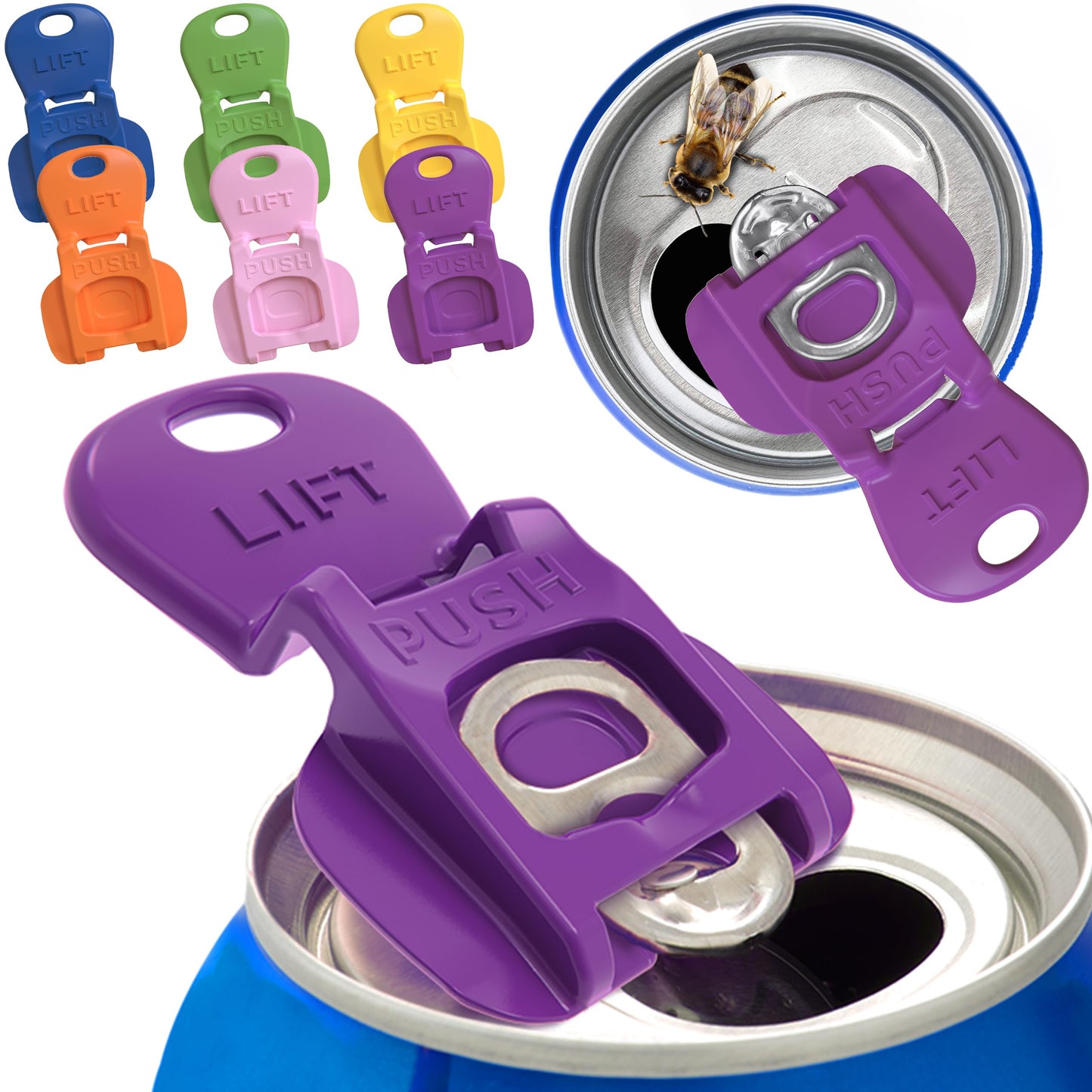 Manual Easy Can Opener, 6 Pack Colorful Soda Beer Can Opener