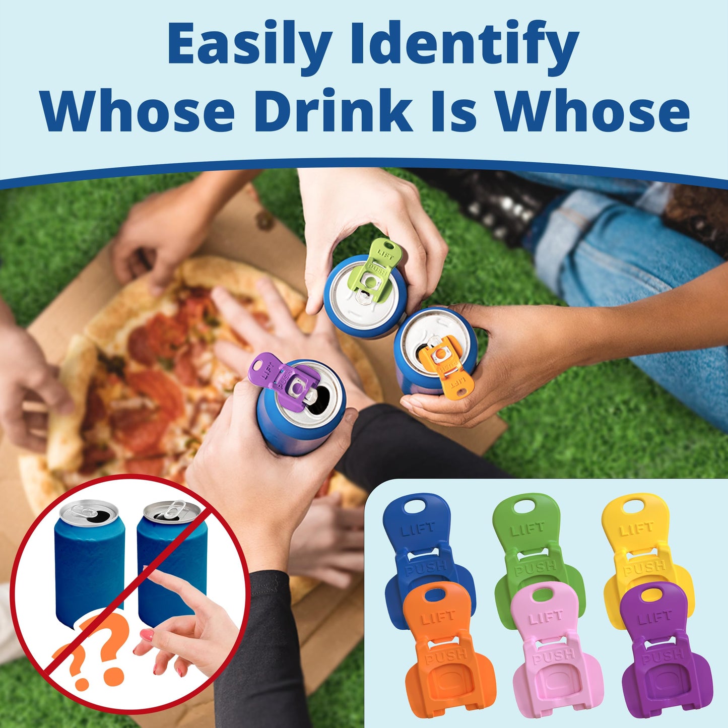 Manual Easy Can Opener, 6 Pack Colorful Soda Beer Can Opener