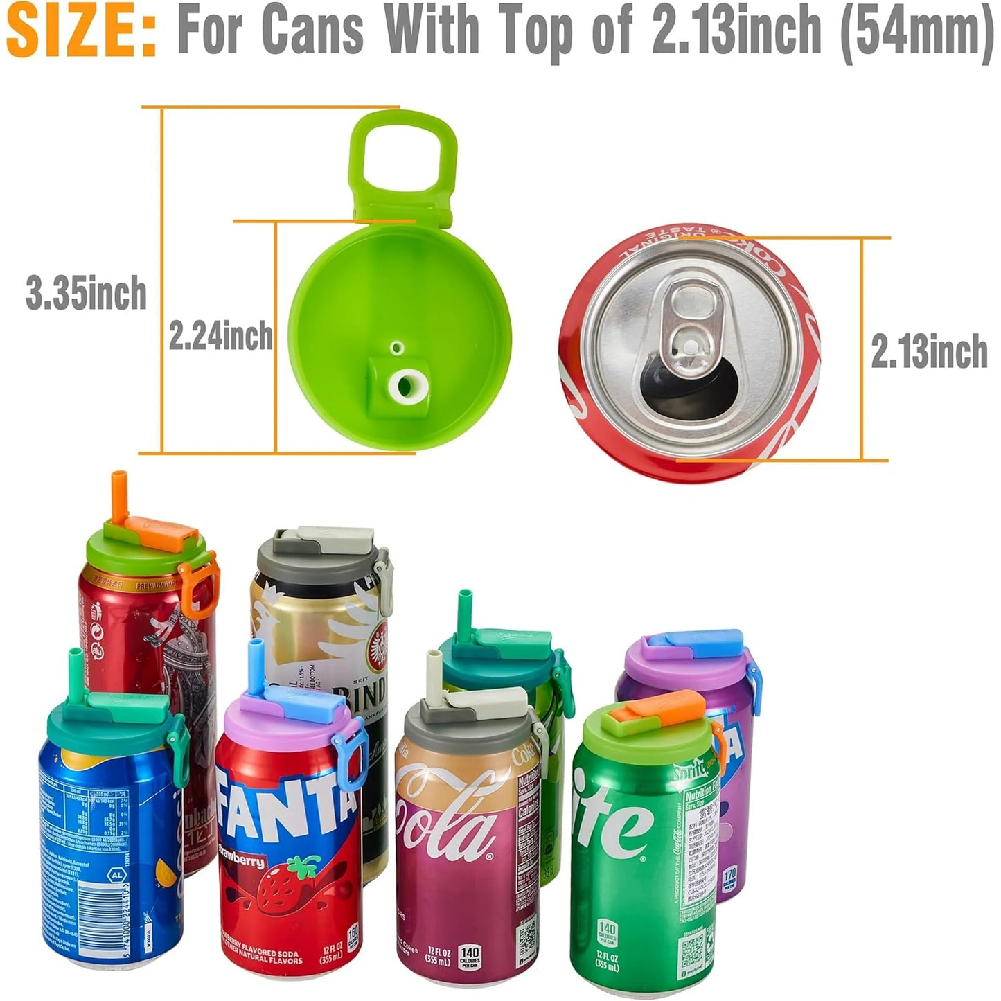 4-pack 4 Colors Soda Can Lids with Straw