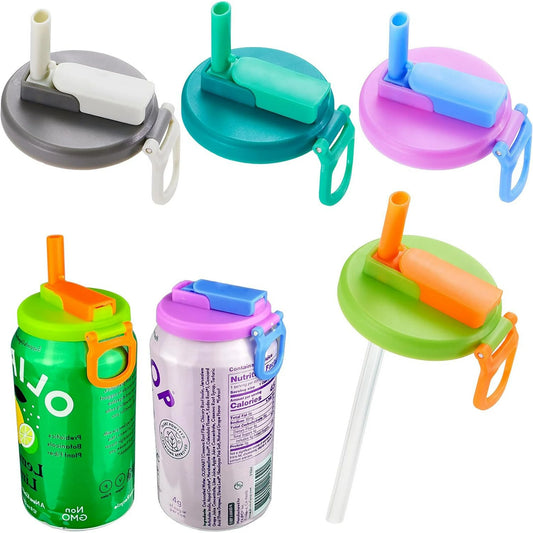 4-pack 4 Colors Soda Can Lids with Straw