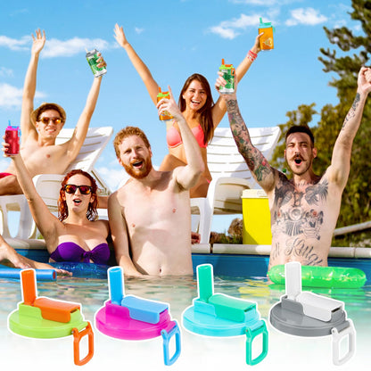 4-pack 4 Colors Soda Can Lids with Straw